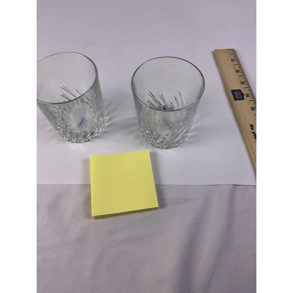The‎ Glenlivet Whiskey Tumbler Glasses Set of 2 Heavy Base Etched Design